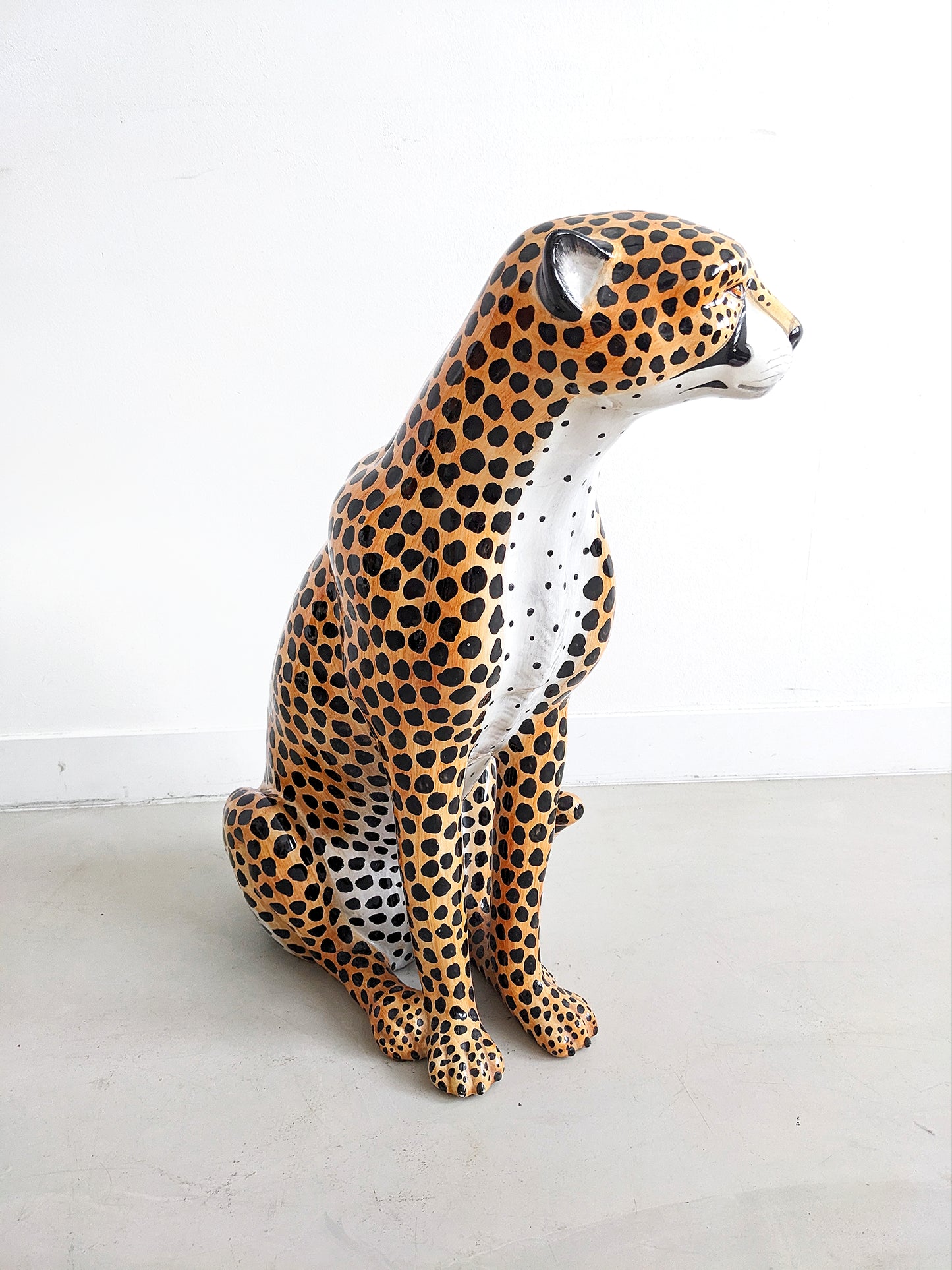 Ceramic Cheetah Statue 1970's