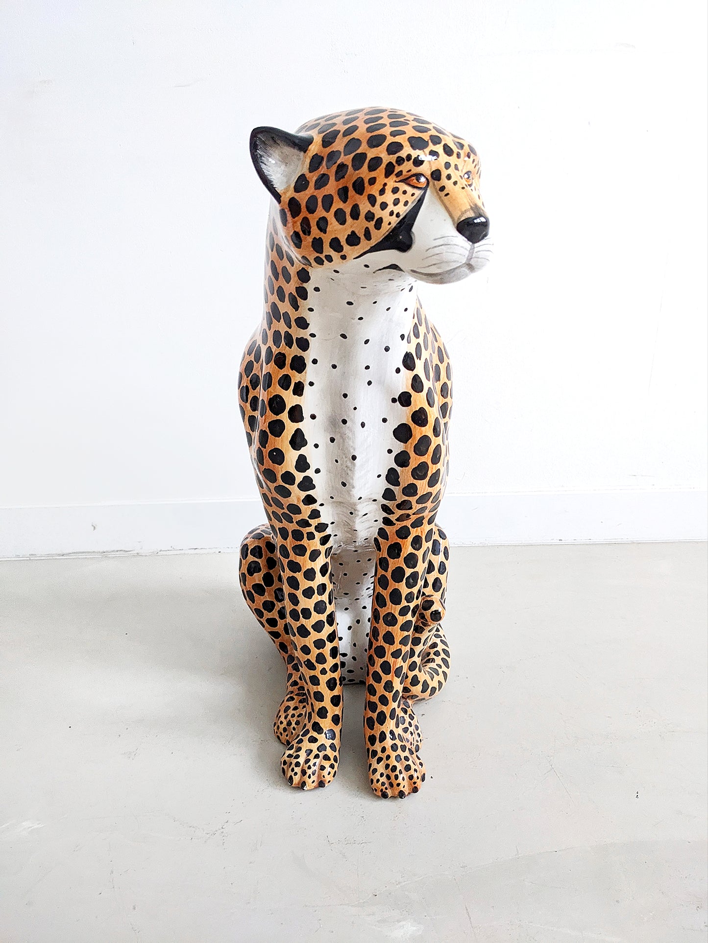 Ceramic Cheetah Statue 1970's