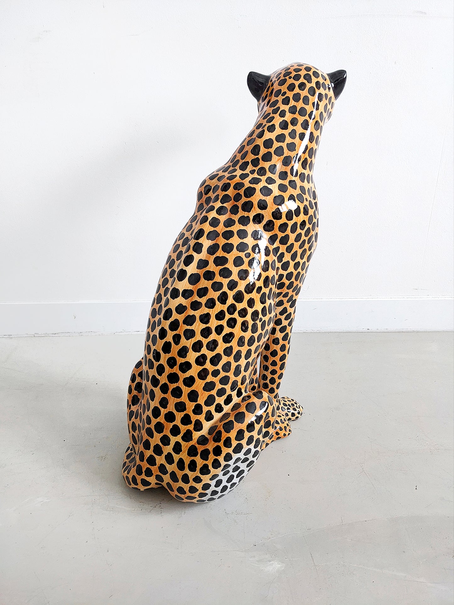 Ceramic Cheetah Statue 1970's