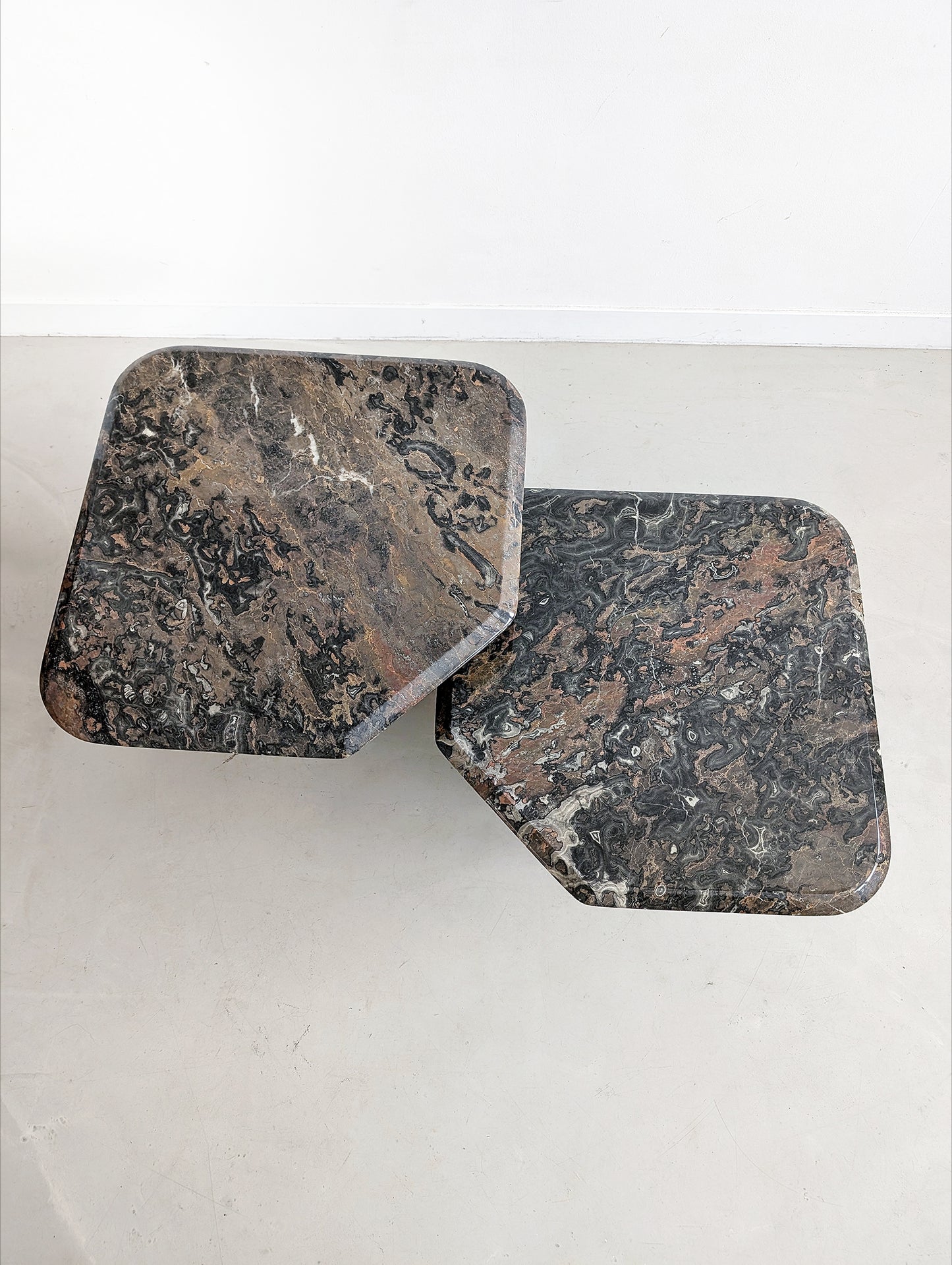 Set of 2 Italian Marble Nesting Tables 1970's