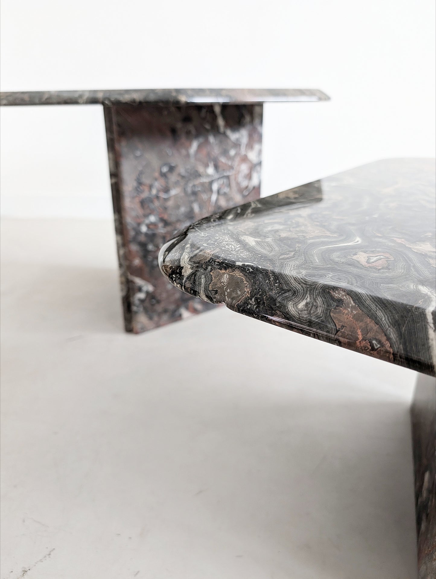 Set of 2 Italian Marble Nesting Tables 1970's