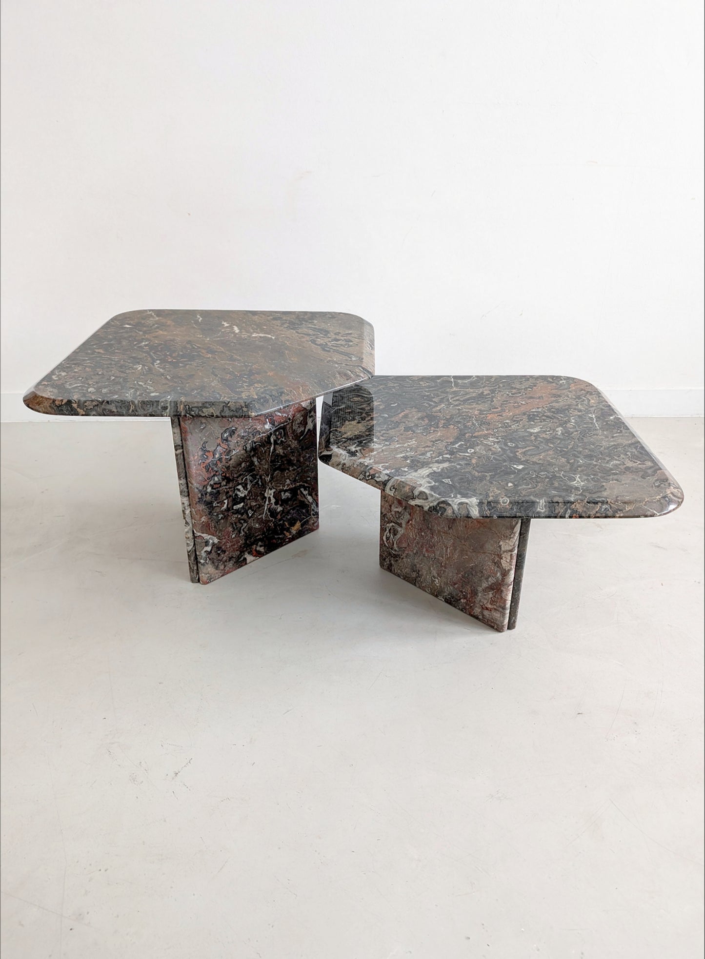 Set of 2 Italian Marble Nesting Tables 1970's