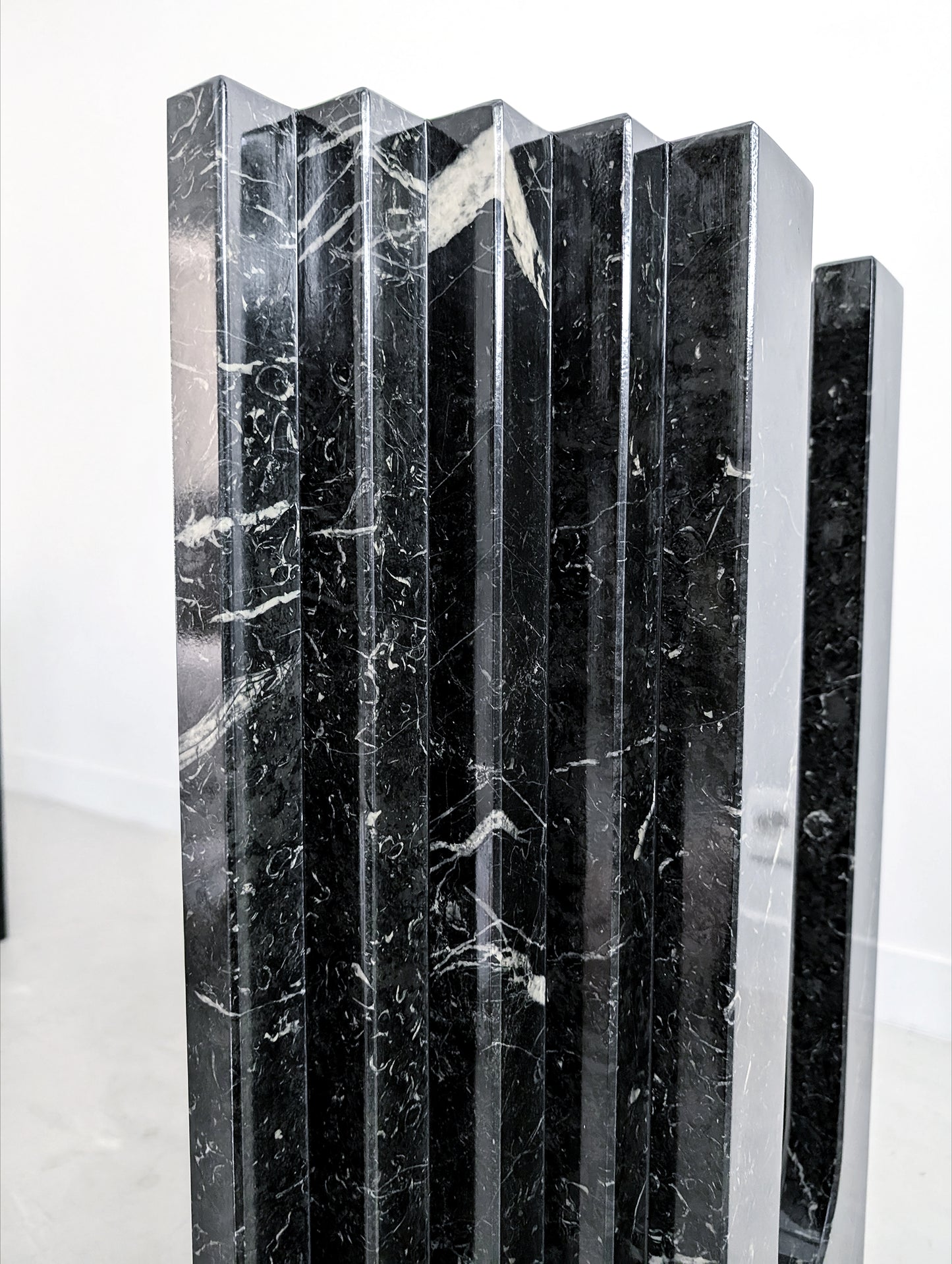 Glass & Black Marble Dining Table by Carlo Scarpa for Cattelan 1970's