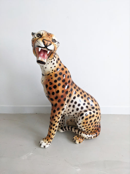 XL Ceramic Leopard Figure 1990's