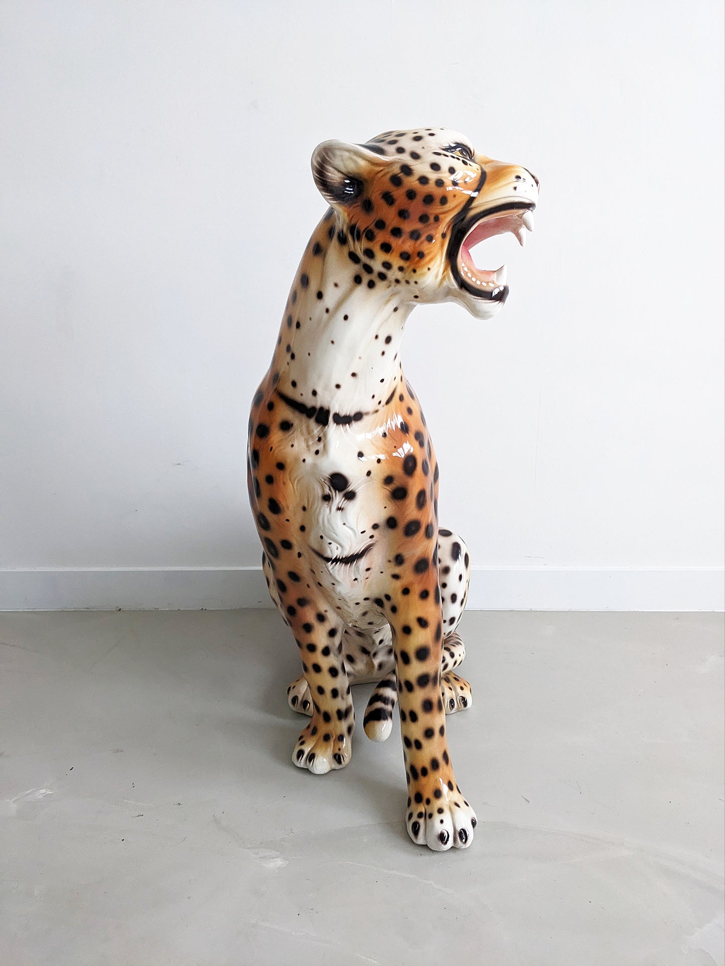 XL Ceramic Leopard Figure 1990's