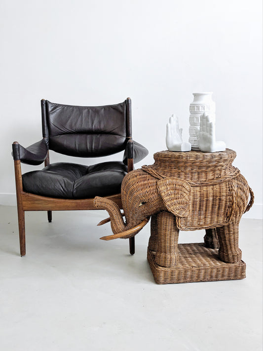 Rattan Elephant Plant Stand 1960's