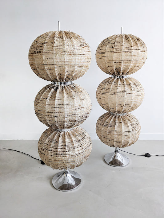 Set of 2 Cocoon Floor Lamps 1970's
