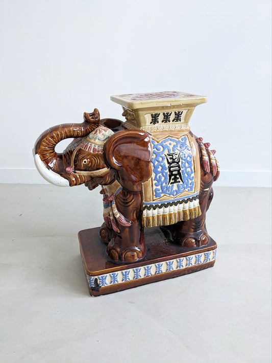 Ceramic Elephant Plant Stand 1960's