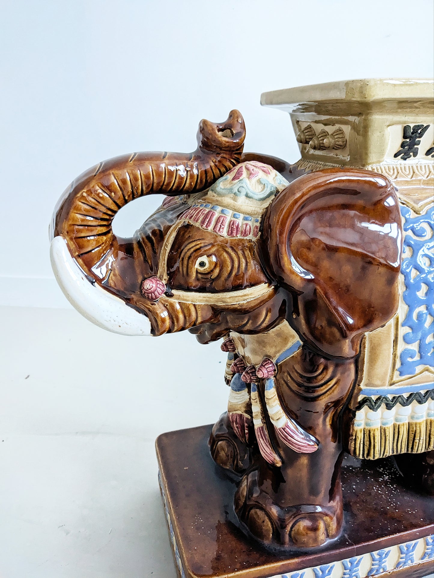 Ceramic Elephant Plant Stand 1960's