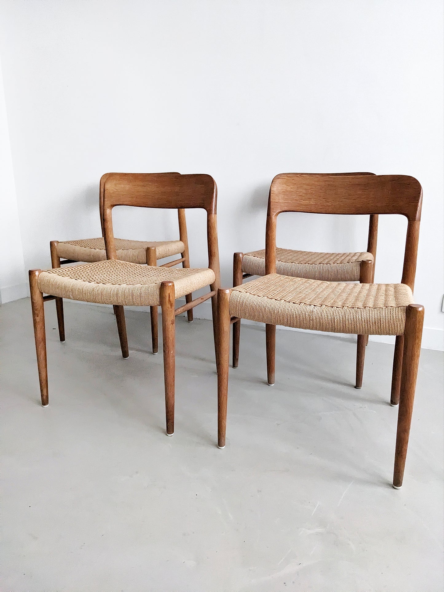 Set of 4 Niels Otto Møller Chairs 'Model 75' 1950's