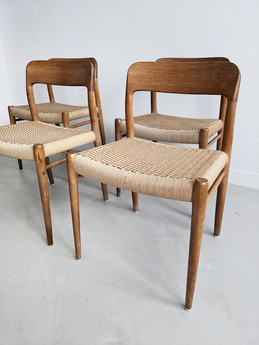 Set of 4 Niels Otto Møller Chairs 'Model 75' 1950's