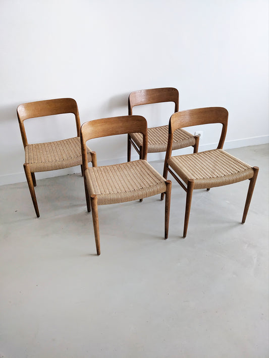 Set of 4 Niels Otto Møller Chairs 'Model 75' 1950's