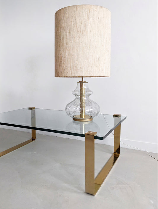 Glass and brass Doria Leuchten Table Lamp 1960's. Vintage design from the sixties, Germany. Table lamp, reading lamp