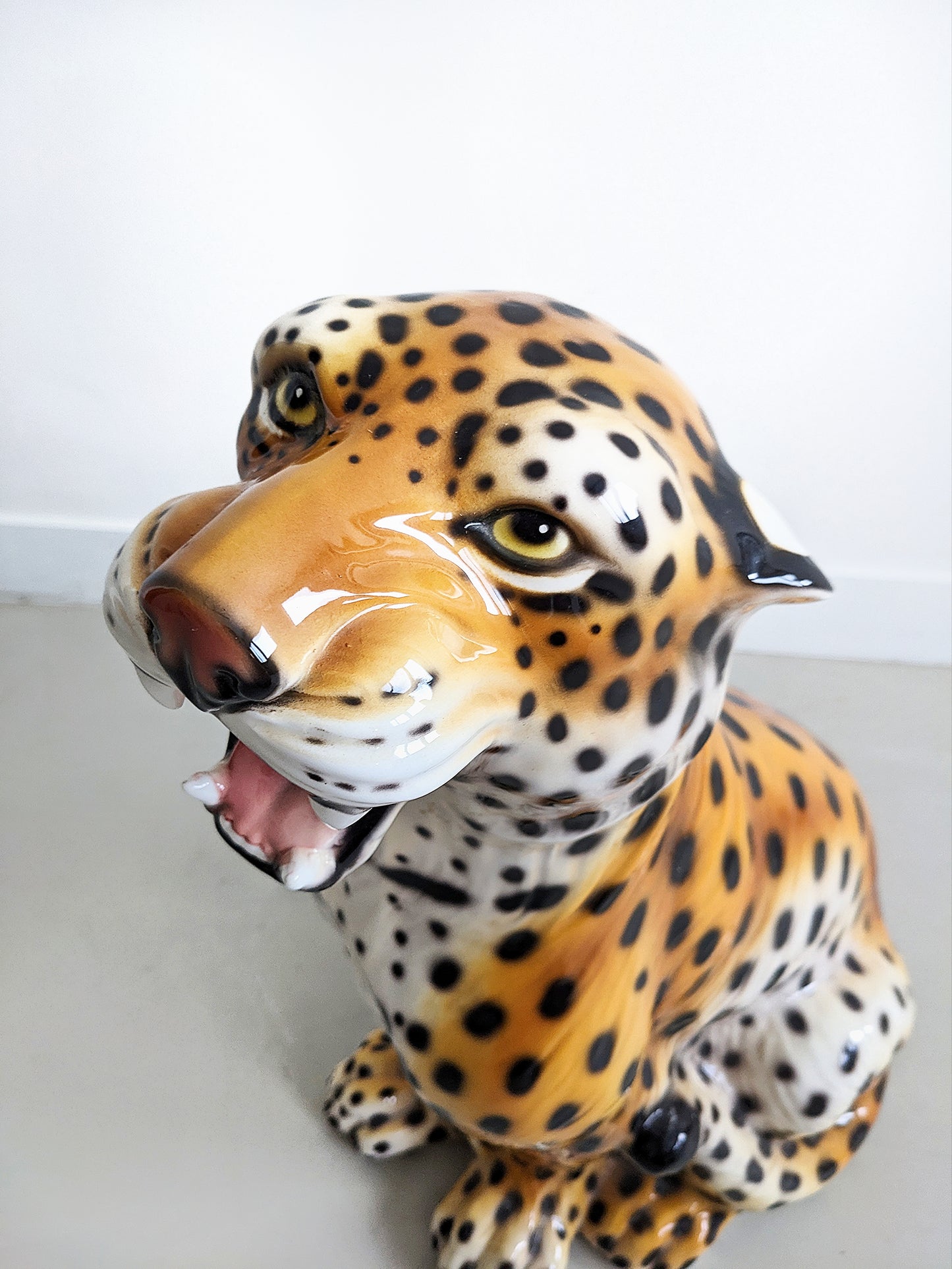 Ceramic Leopard Statue 1990's