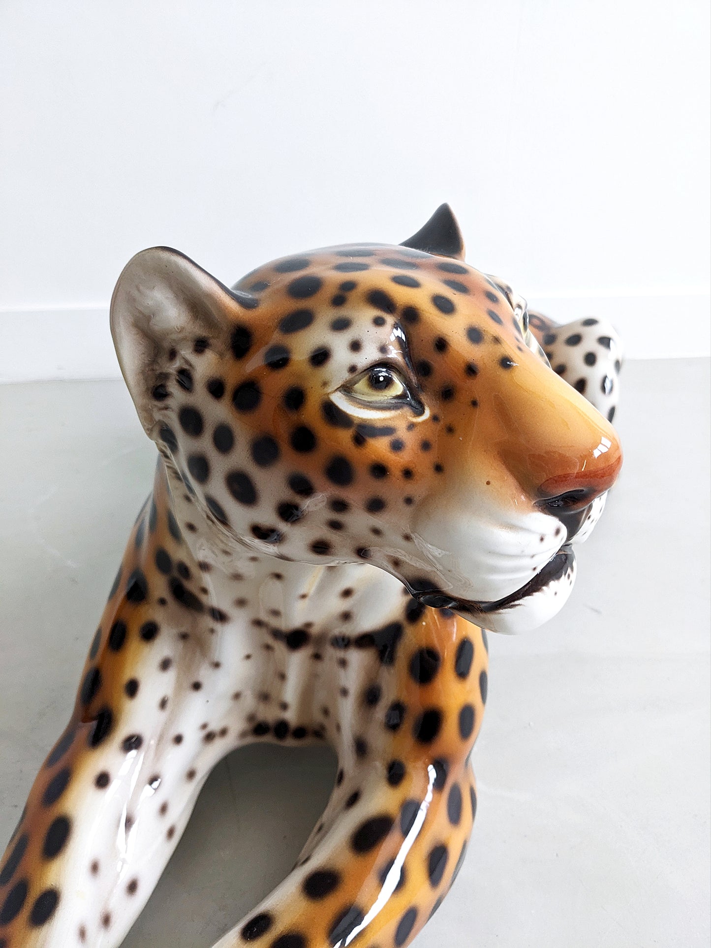 Ceramic Leopard Statue 1990's