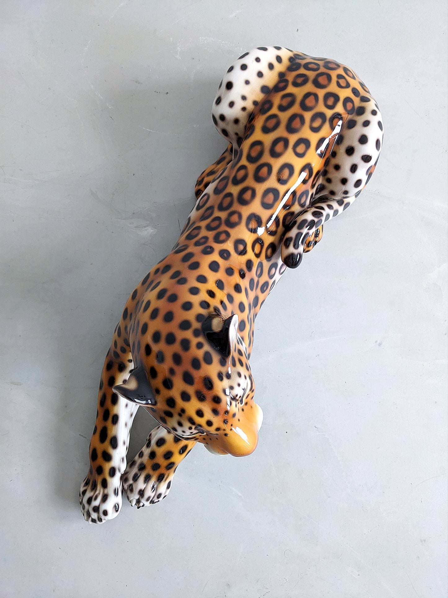 Ceramic Leopard Statue 1990's