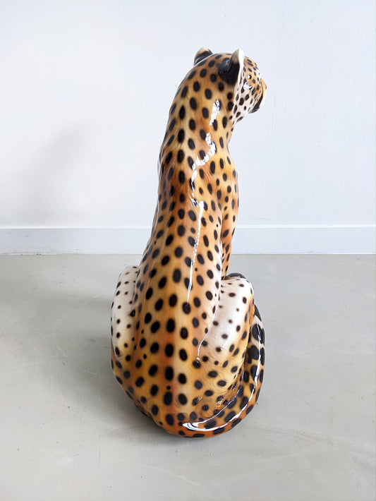 Ceramic Cheetah Statue 1980's
