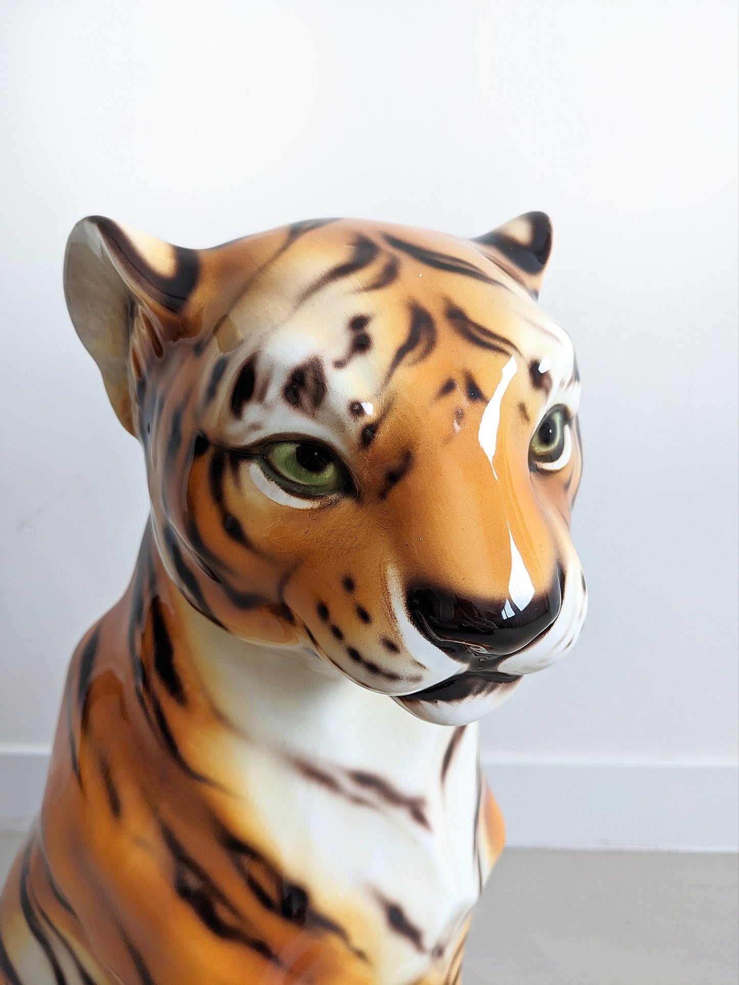 Capodimonte Ceramic Tiger with Cubs 1980's