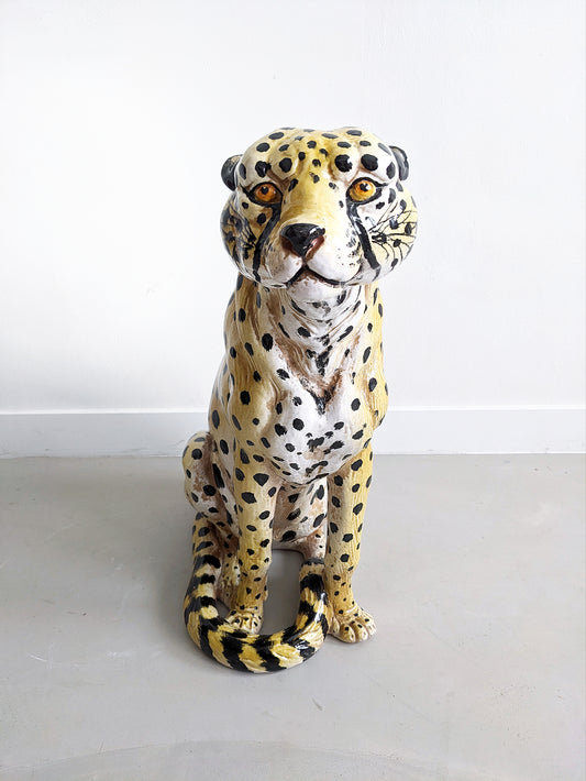 Ceramic Cheetah Statue 1960's