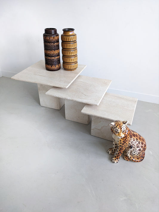 Travertine Nesting Tables 1980's