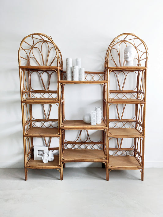 French Rivièra Rattan Etagère 1960's