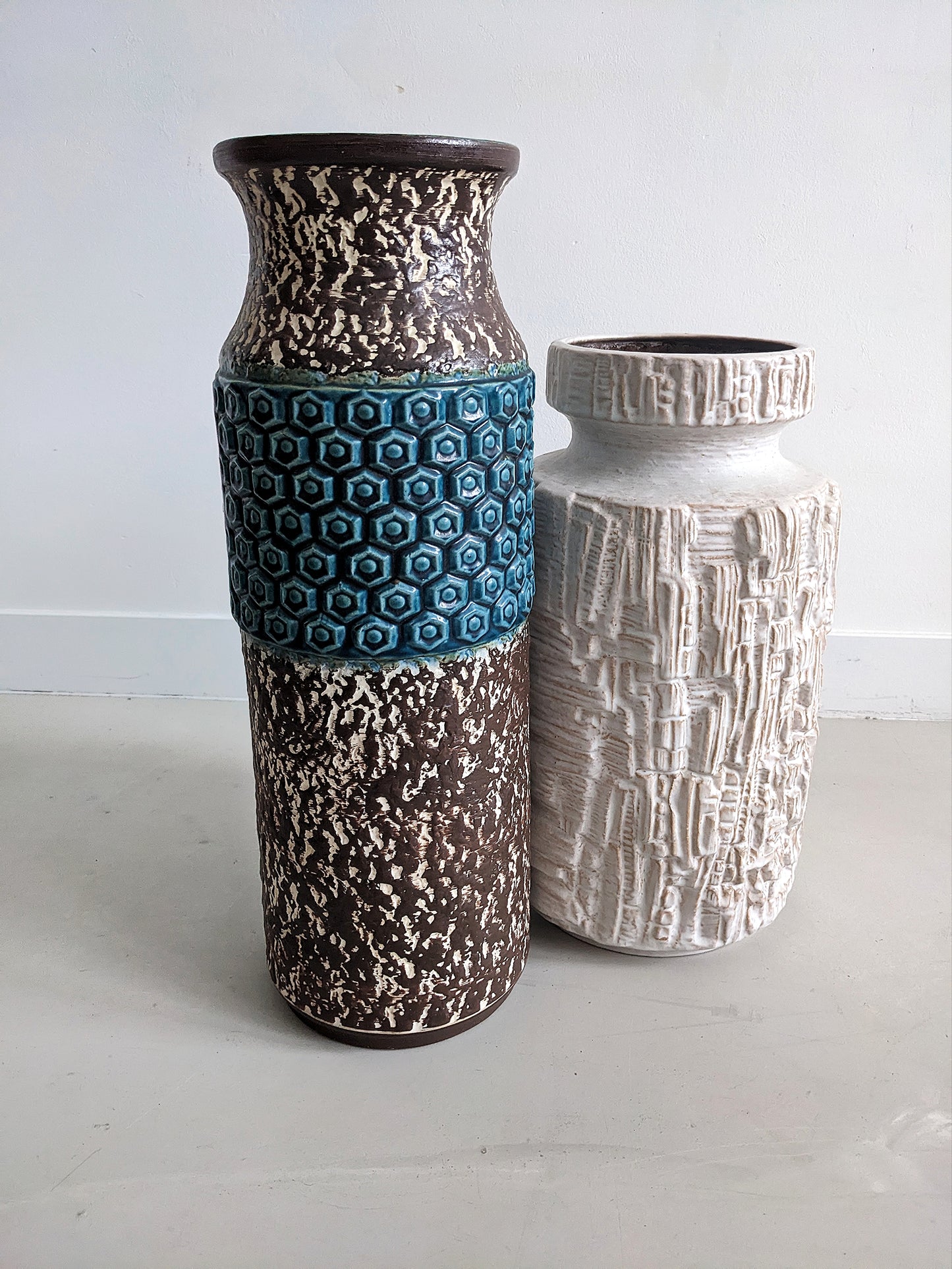 West Germany Floor Vase (Brown & Beige) 1960's