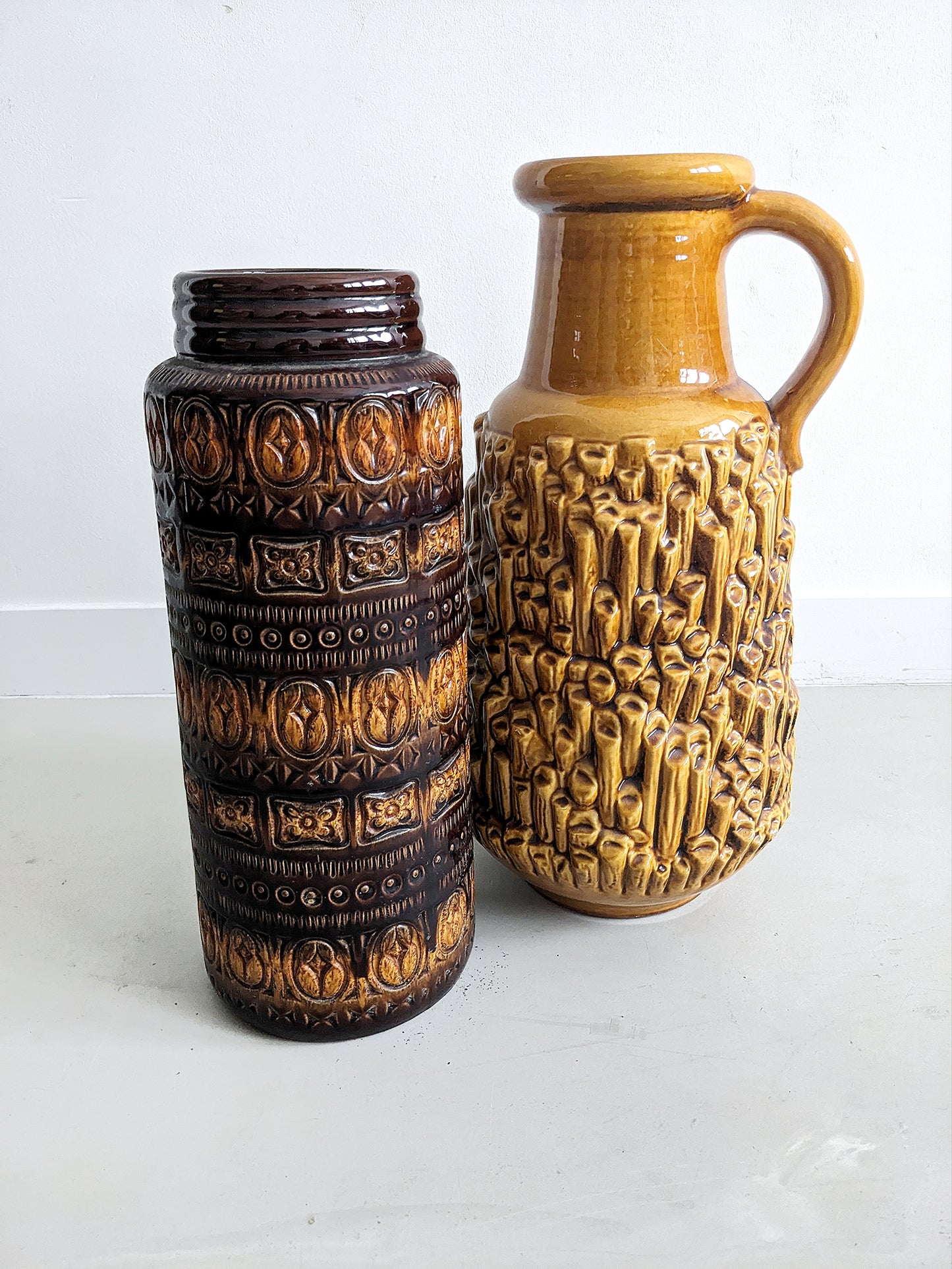 West Germany Floor Vase (Brown) 1960's