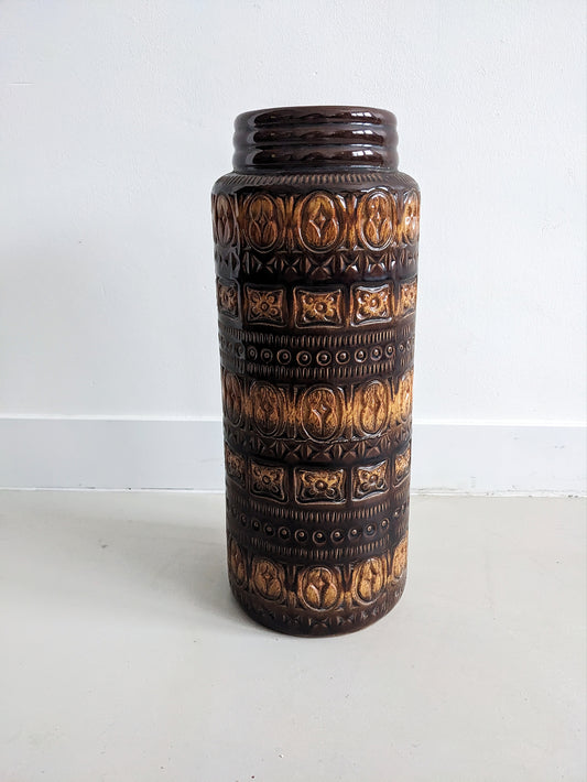 West Germany Floor Vase (Brown) 1960's