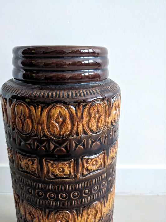 West Germany Floor Vase (Brown) 1960's