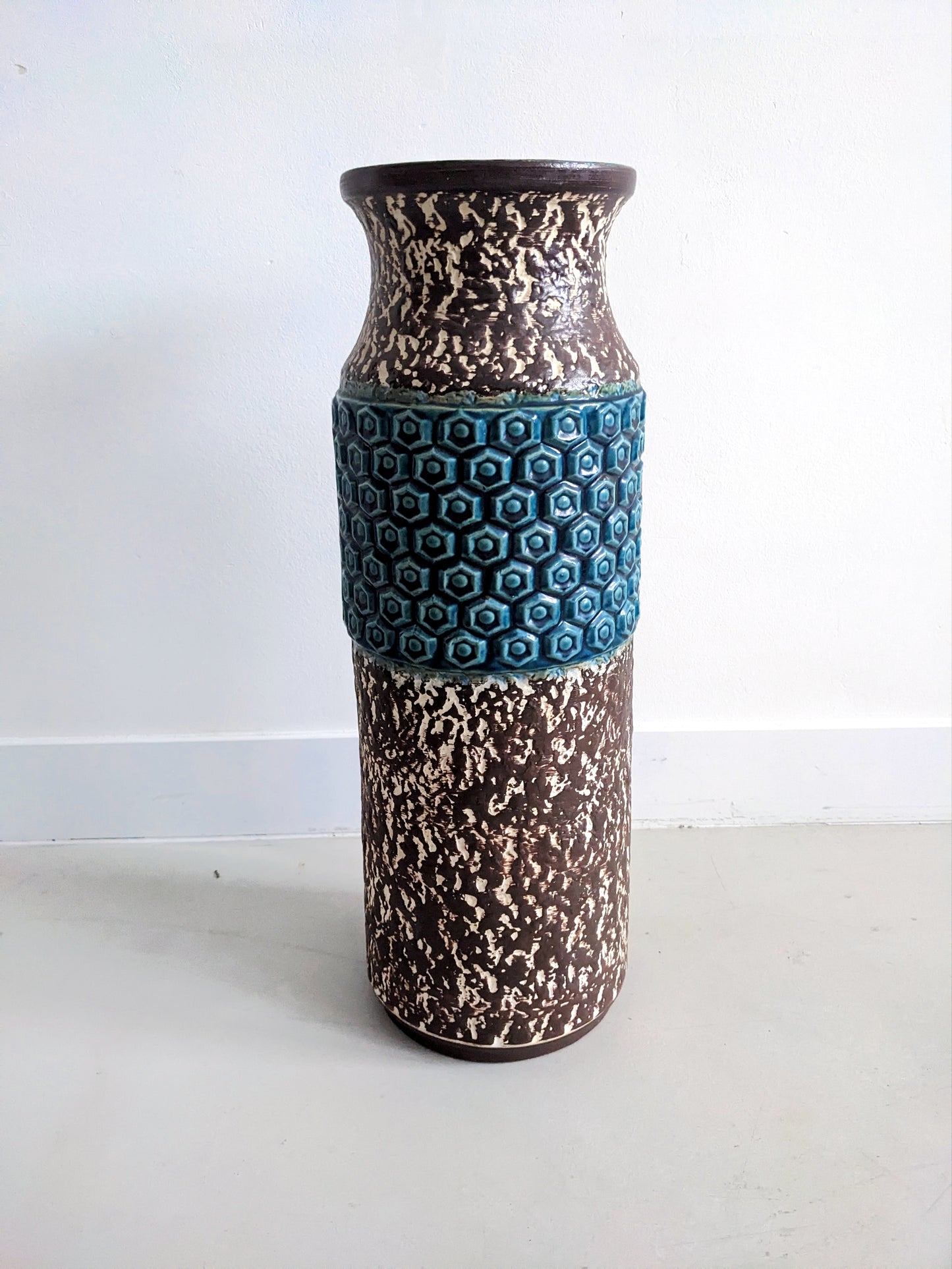 West Germany Floor Vase (Blue & White) 1960's