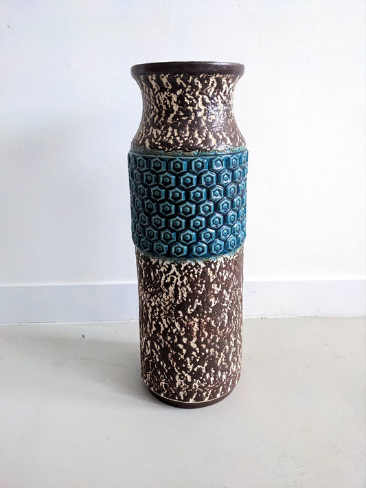 West Germany Floor Vase (Blue & White) 1960's