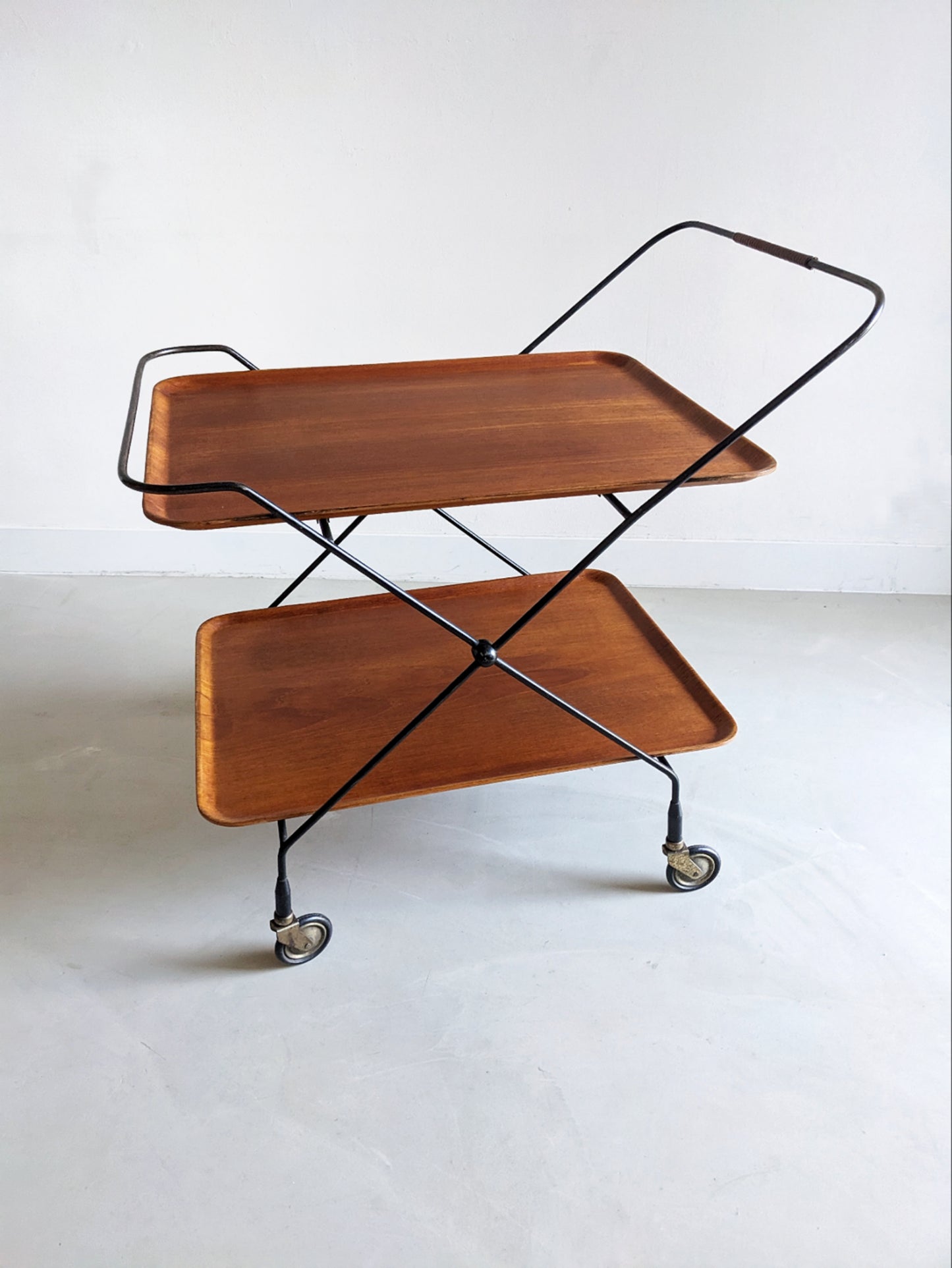 Foldable Bar Cart by Paul Nagel for Jie Gantofa 1960's