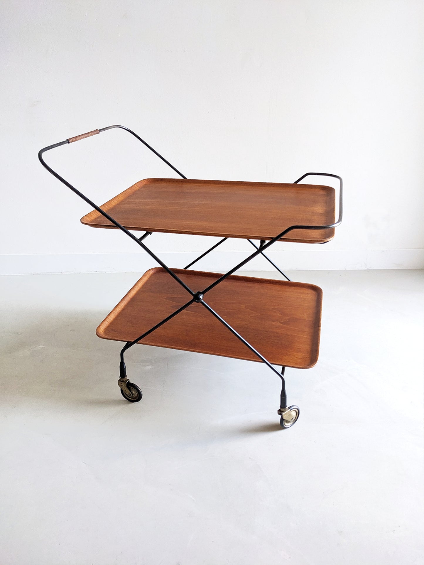 Foldable Bar Cart by Paul Nagel for Jie Gantofa 1960's