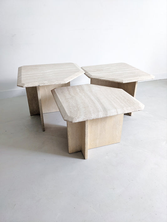 Travertine Nesting Tables 1980's