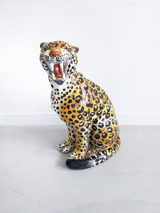Ceramic Leopard Statue 1960's