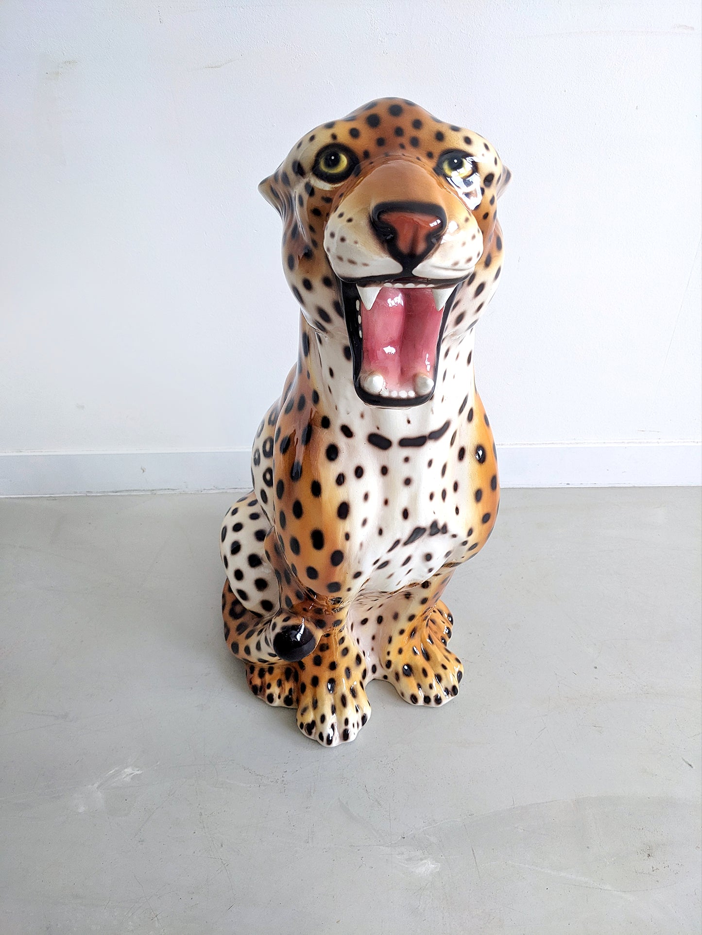 XL Ceramic Leopard Statue 1990's