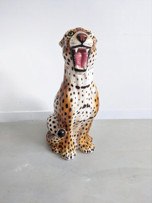 XL Ceramic Leopard Statue 1990's