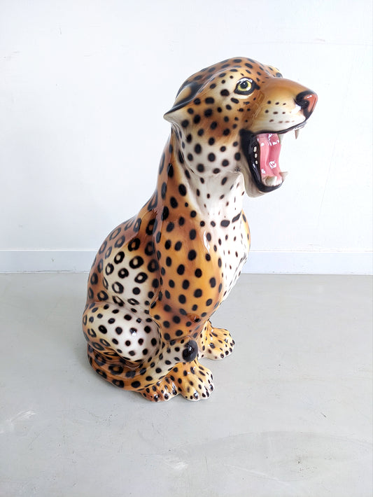 XL Ceramic Leopard Statue 1990's