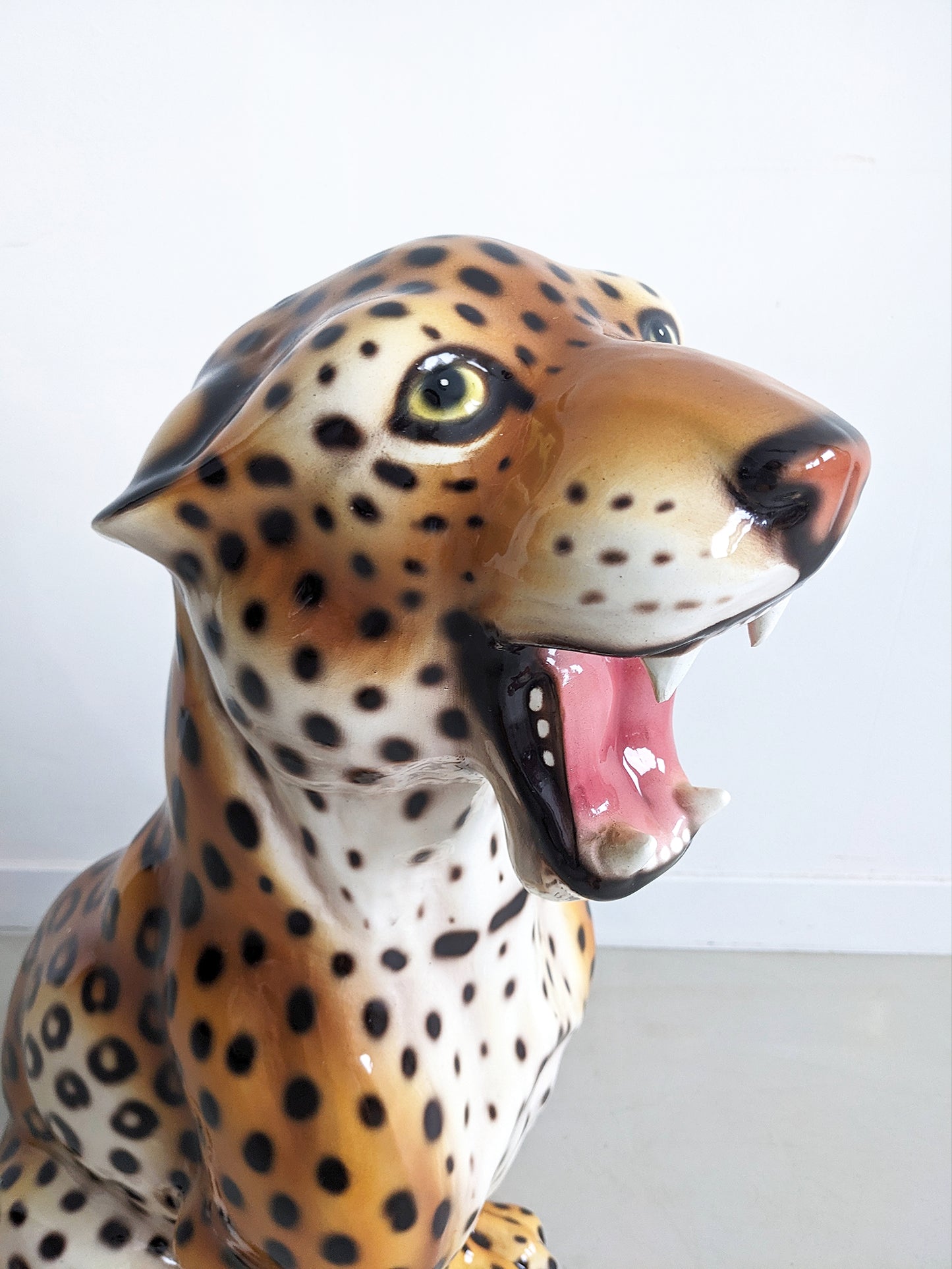 XL Ceramic Leopard Statue 1990's