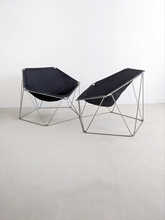 Set of 2 'Penta' Chairs by Jean-Paul Barray & Kim Moltzer for Bofinger 1960's