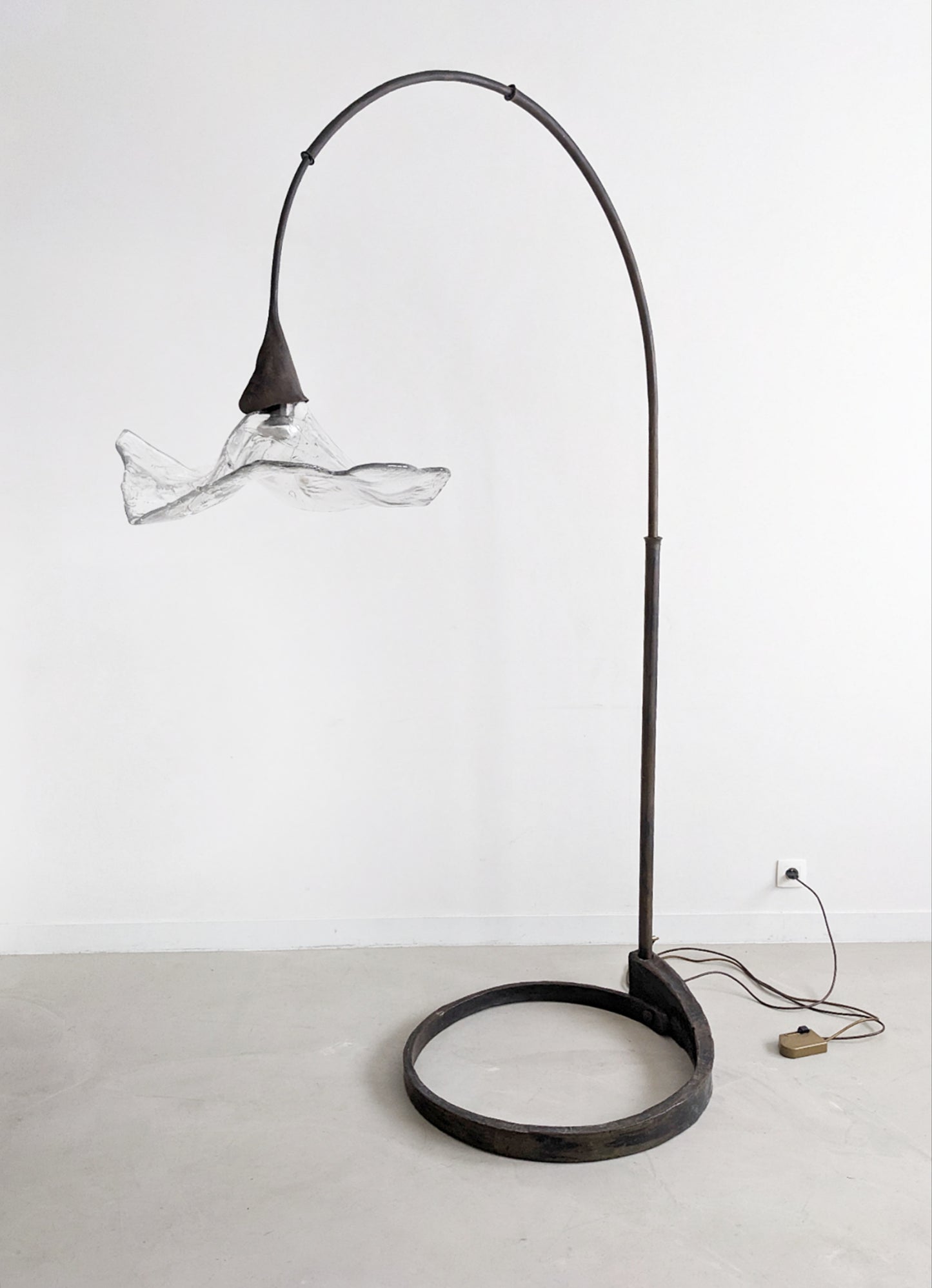 XL Bronze Flower Shaped Floor Lamp by Lothar Klute 1980's