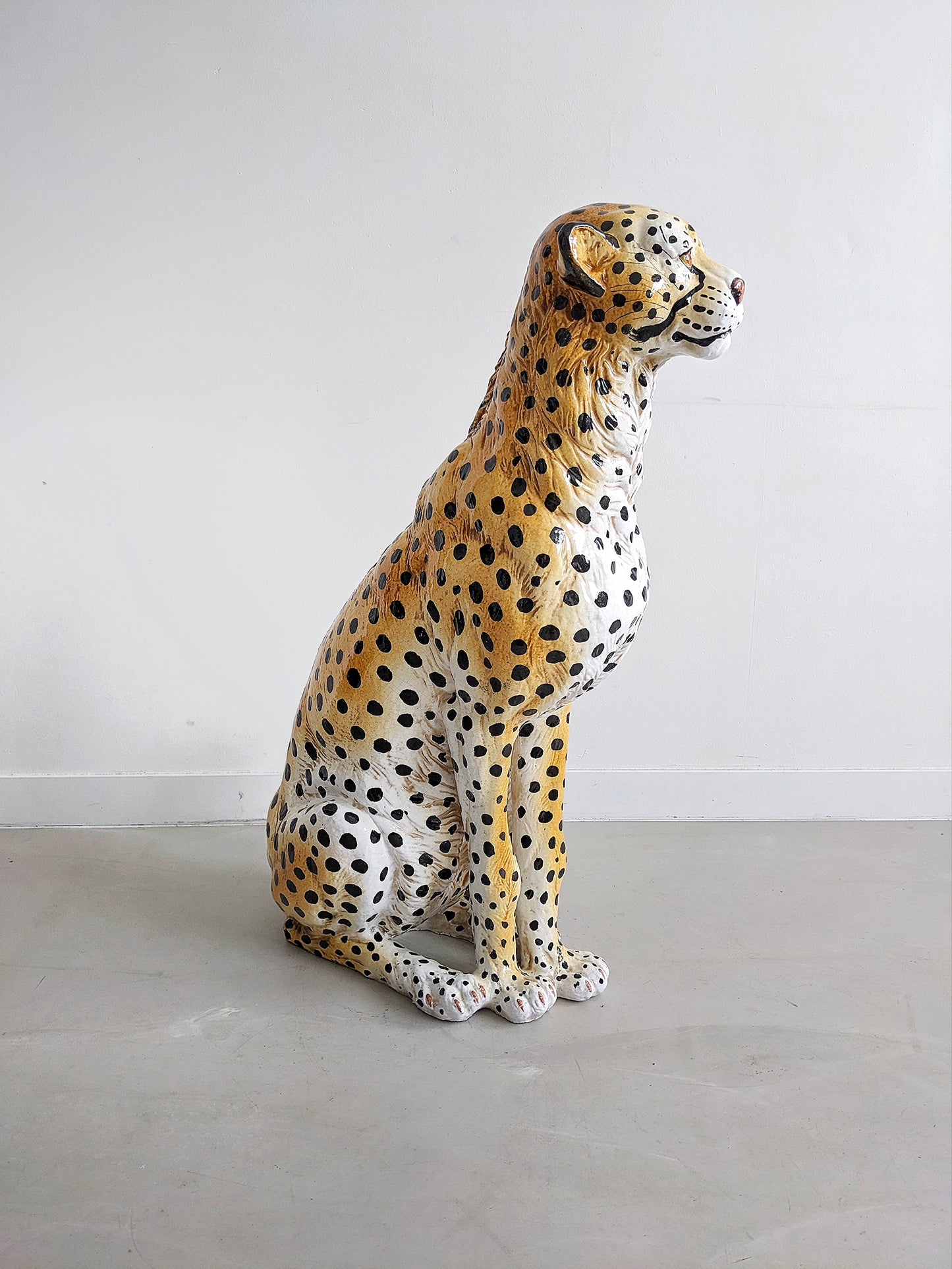 XL Ceramic Leopard Statue 1960's