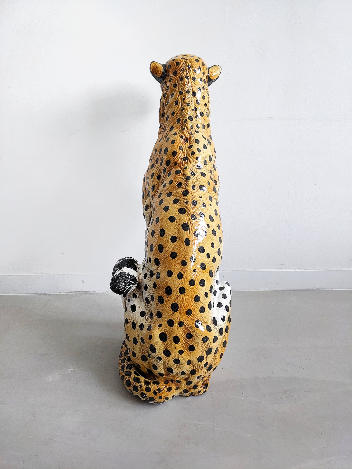 XL Ceramic Leopard Statue 1960's