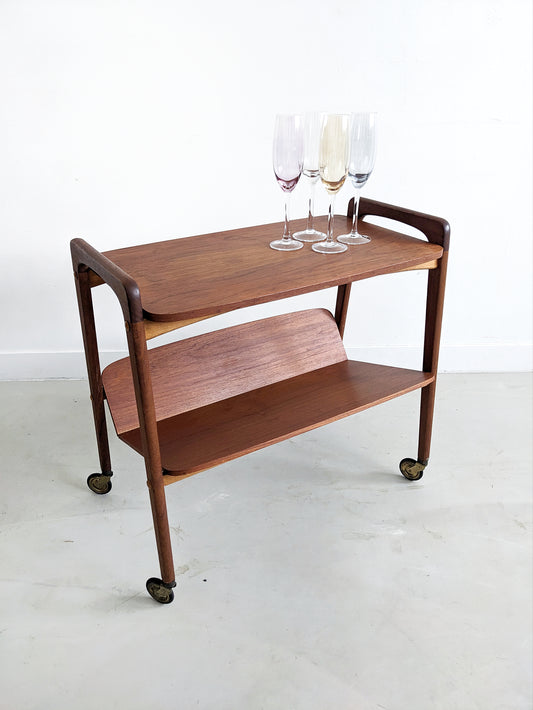 Midcentury Teak Bar Cart by Opal Germany 1960's