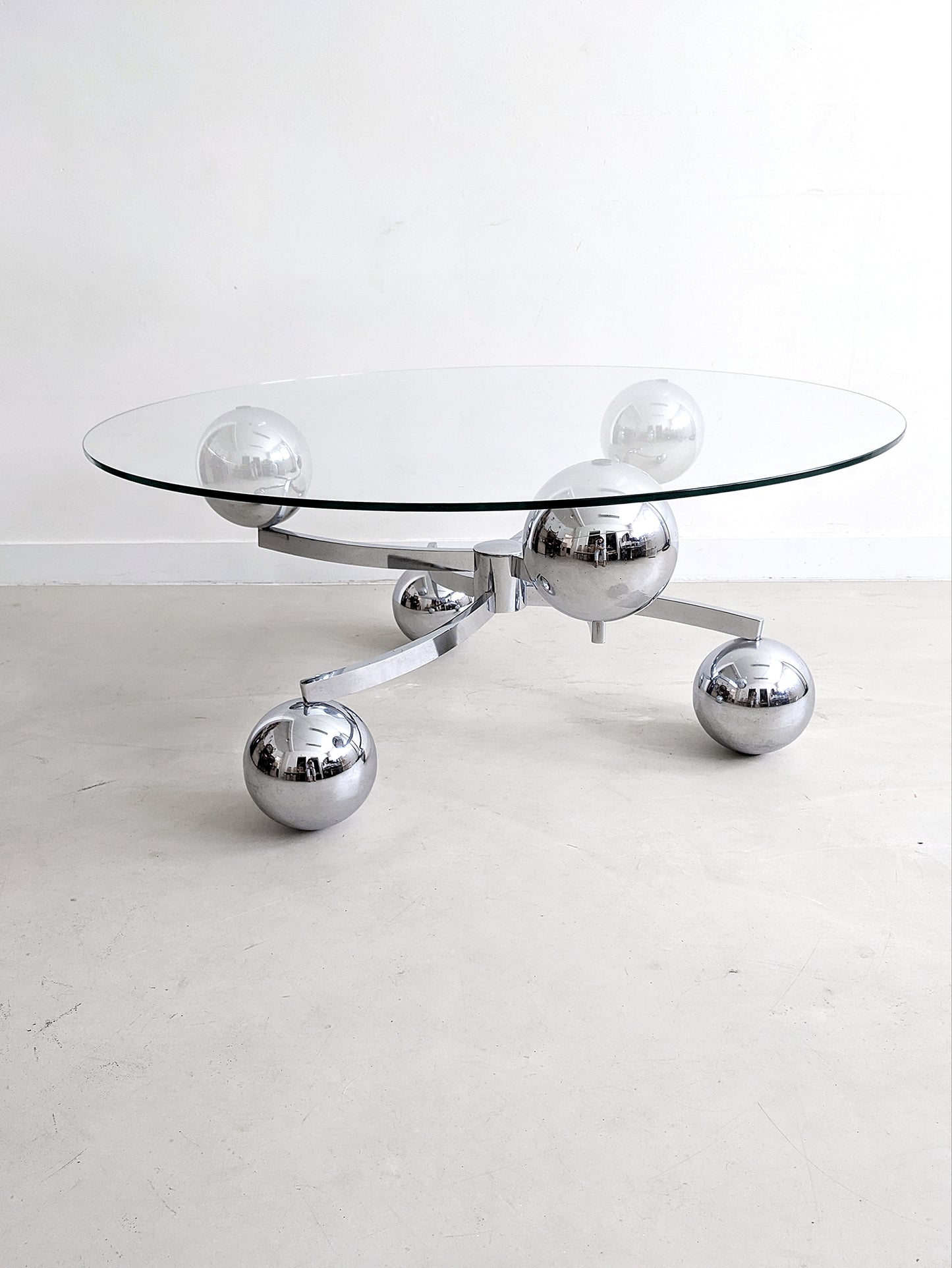 Chrome & Glass Sputnik Coffee Table 1960's