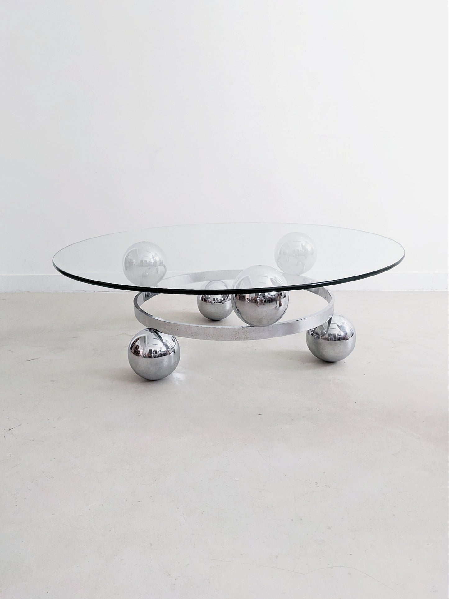 Chrome & Glass Sputnik Coffee Table 1960's