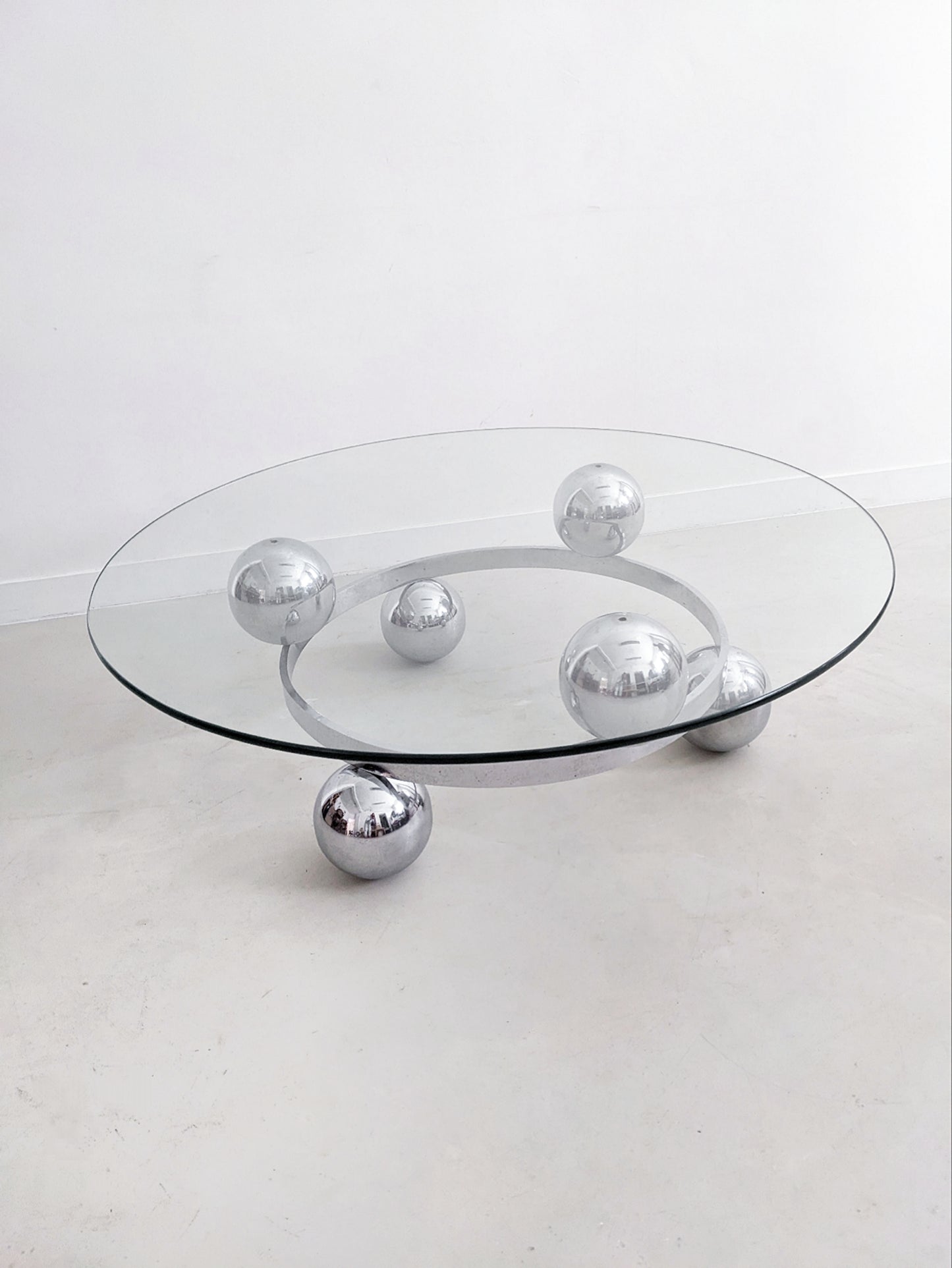 Chrome & Glass Sputnik Coffee Table 1960's