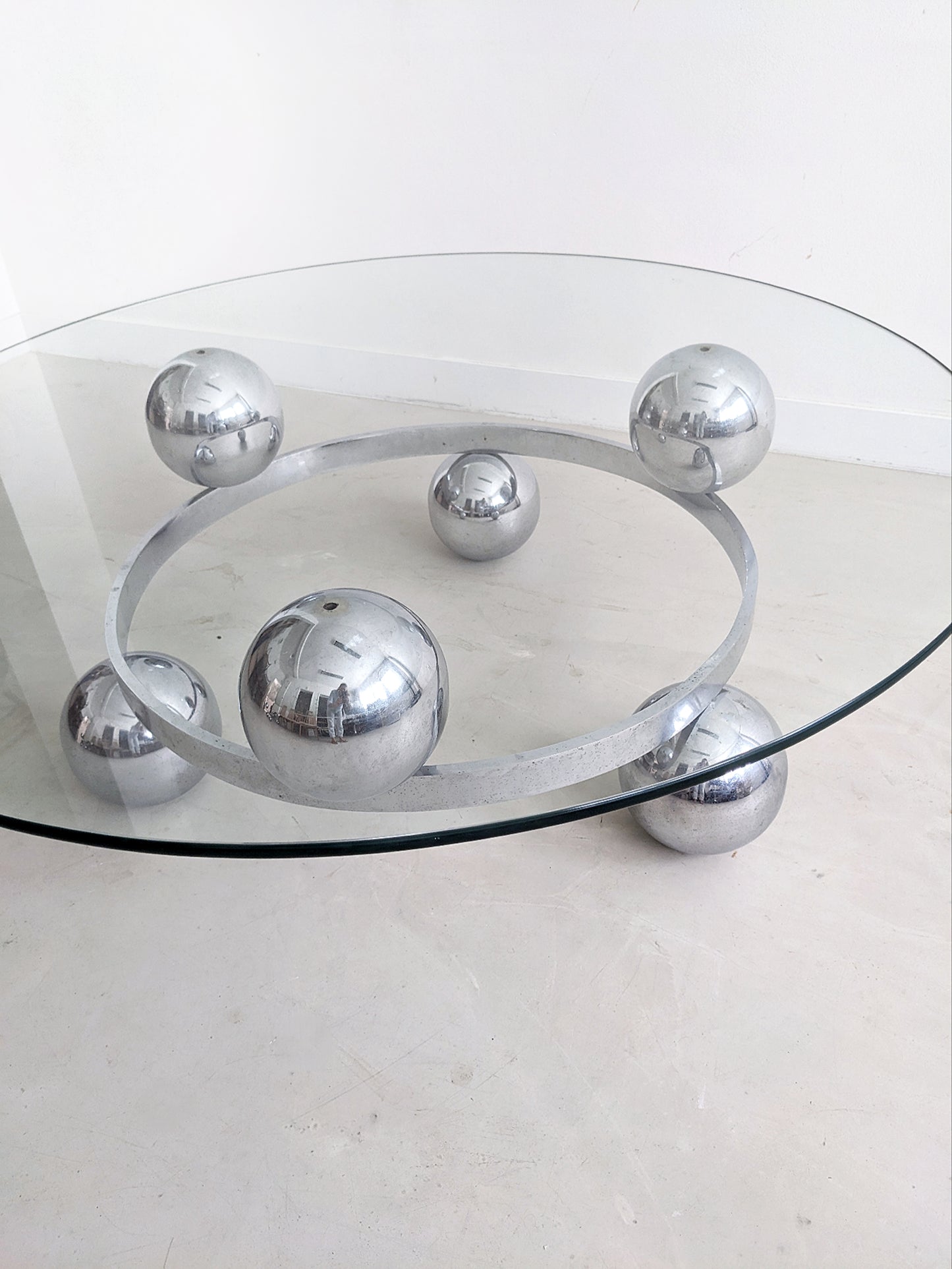 Chrome & Glass Sputnik Coffee Table 1960's