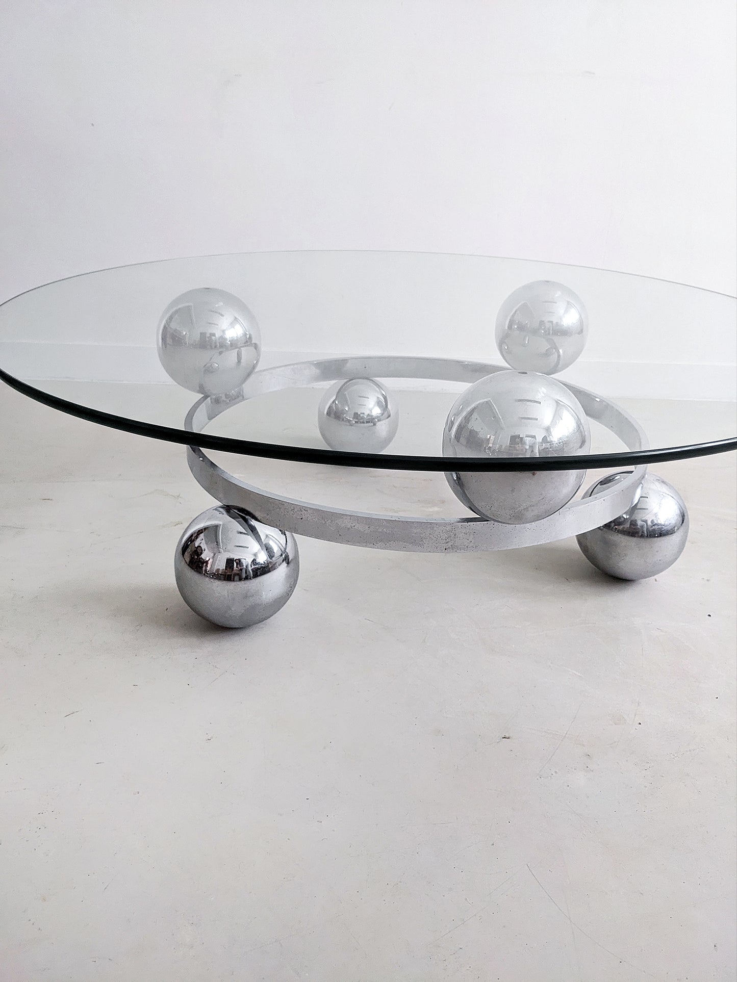 Chrome & Glass Sputnik Coffee Table 1960's