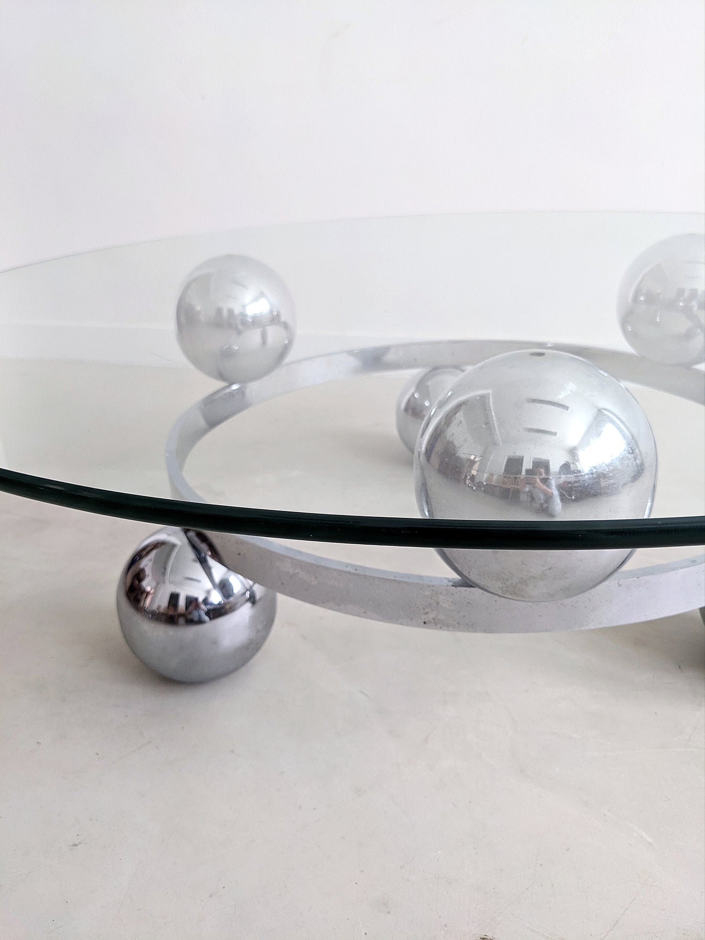 Chrome & Glass Sputnik Coffee Table 1960's